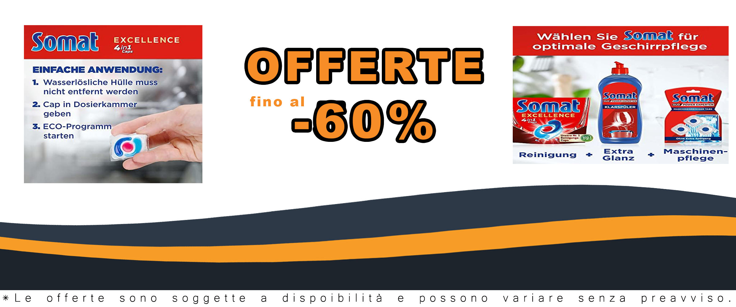 Somat Excellence 4 in 1 Caps per lavastoviglie, pastiglie per pulizia profonda e lucentezza, anche a basse temperature e nel programma Eco.