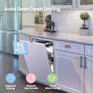 Lavastoviglie COMFEE' CDWEB914S-W ad incasso con 10 coperti, 6 programmi di lavaggio, funzione Cloud Wash e asciugatura extra