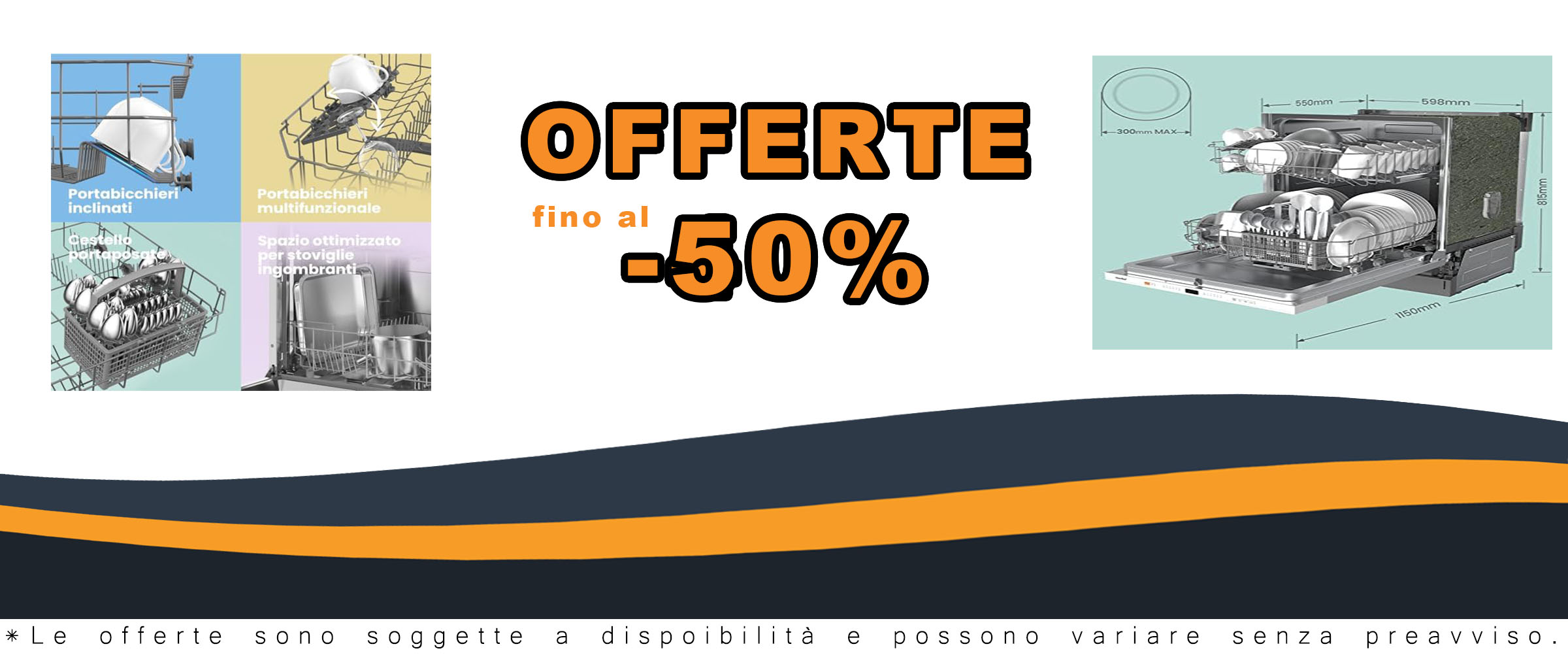 Lavastoviglie Comfee CDWPB1215P-W ad incasso con 12 coperti, 8 programmi e funzione Cloud Wash in inox.