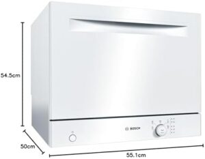 Bosch SKS50E42EU Serie 2 - Lavastoviglie compatta con motore EcoSilence Drive, sistema ActiveWater e ciclo Vetro 40°C.