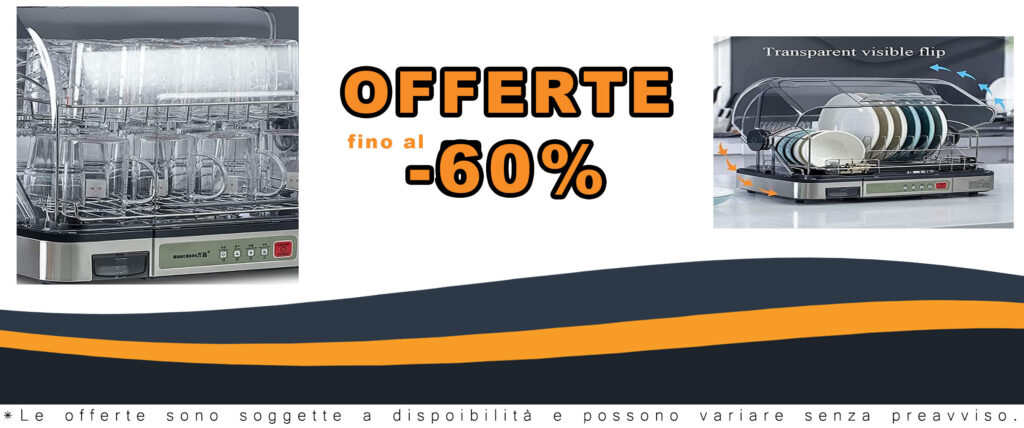 Mini lavastoviglie portatile con pannello touch e disinfezione UV, ideale per piccoli spazi e ristoranti.