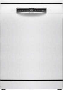 Bosch SMS4EVW08E Serie 4, lavastoviglie bianca da 60 cm con Home Connect, apertura automatica della porta e diagnostica da remoto.