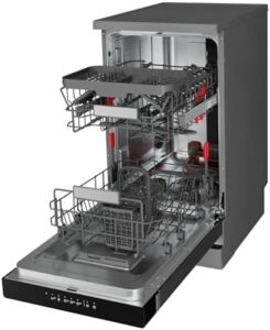 Whirlpool WSFO 3T223 PC X, Lavastoviglie da 45 cm, ideale per famiglie fino a 10 coperti