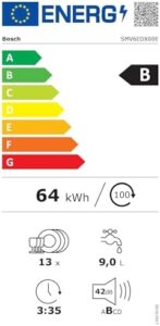 Lavastoviglie Bosch SMV6EDX00E Serie 6, da incasso a scomparsa totale, con Home Connect e 3° cestello Extra Space, vista dal lato