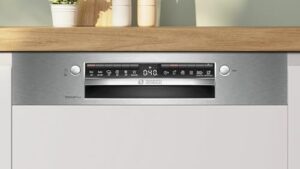 Bosch Elettrodomestici Serie 4, Lavastoviglie da incasso con frontalino, 60 cm, Inox, SMI4ECS21E