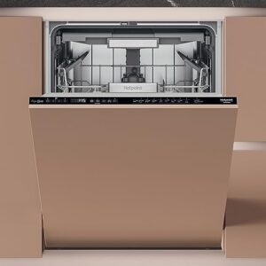 Lavastoviglie da incasso Hotpoint H7I HP42 LO, colore nero, con grande capacità di carico