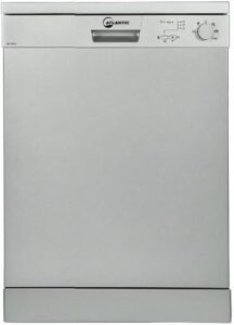 Lavastoviglie Libera Installazione Atlantic ATYX14MS in color silver, con una capacità di 12 coperti e classe energetica E, perfetta per ogni cucina moderna.