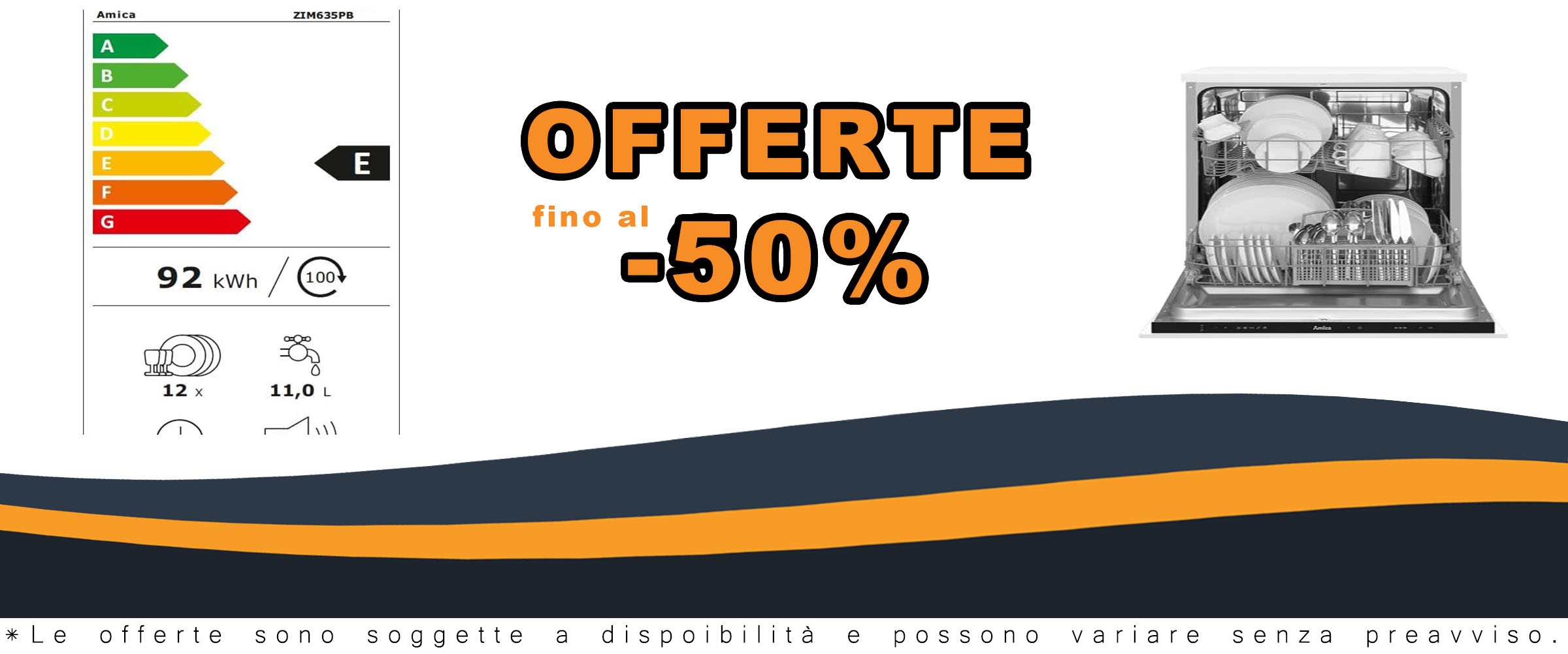 Lavastoviglie da incasso Amica EGSPV 597 910, completamente integrata, con design elegante e funzionalità avanzate