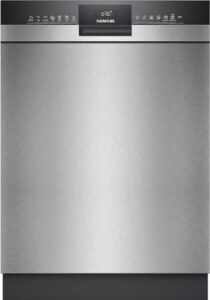 Lavastoviglie Siemens iQ300 SN43HS10TE sottopiano in acciaio INOX, 60 cm, con prestazioni di alta qualità e design moderno.