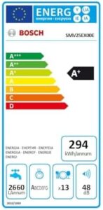 Bosch SMV25EX00E Serie 2, lavastoviglie a scomparsa totale da 60 cm, elegante e silenziosa
