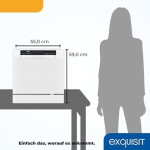 Lavastoviglie Exquisit GSP508-030D da tavolo bianca, compatta, 8 coperti, con display LED
