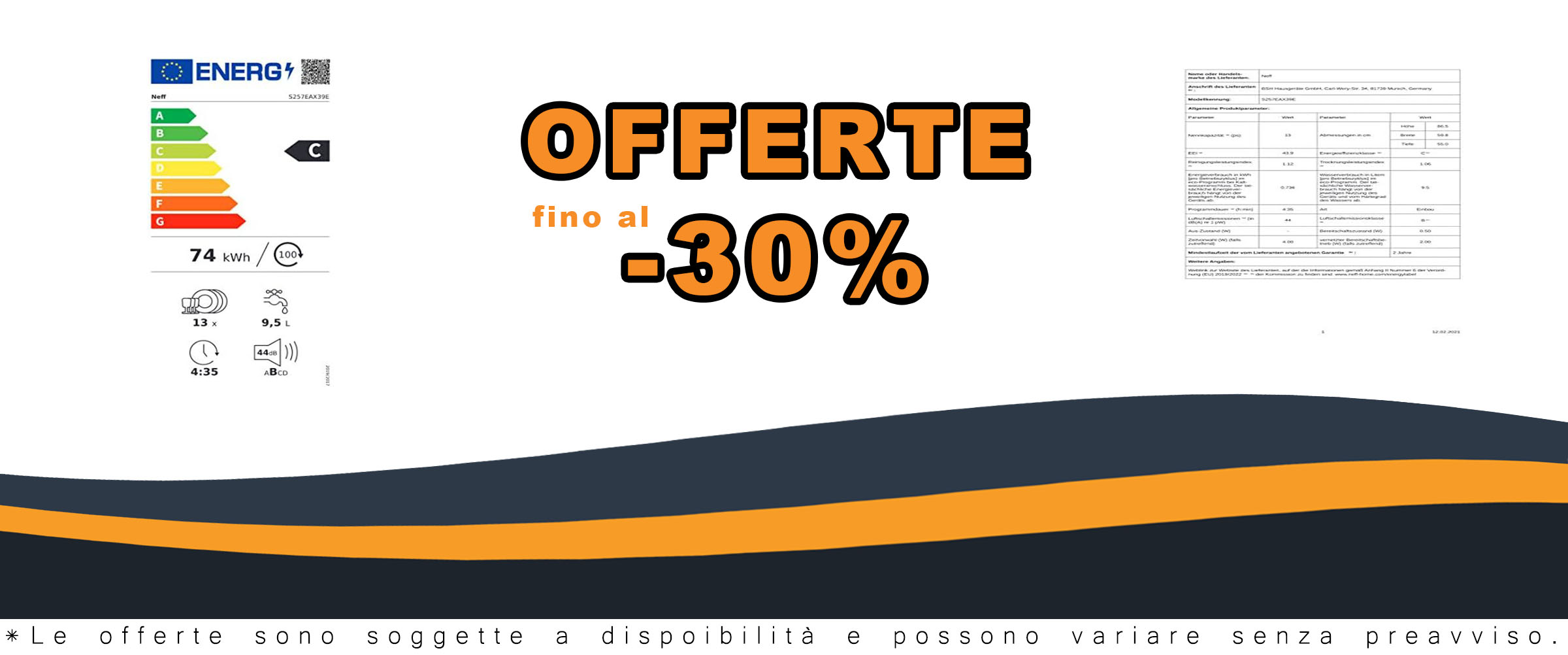 Lavastoviglie NEFF S257EAX39E XXL completamente integrata con Home Connect, Time Light e Open Dry, 8 programmi