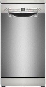 Bosch SPS2HMI42E, lavastoviglie autoportante 45 cm Silver Inox con cassetto portaposate e asciugatura extra su un pulsante