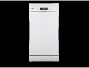Lavastoviglie Hisense HS522E10W da 45 cm, libera installazione, classe E, capacità 9 coperti, programma Eco, lavaggio rapido.