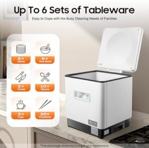 Lavastoviglie da tavolo 220V con design compatto, acciaio inox 304 e capacità di 60L, ideale per piccole cucine