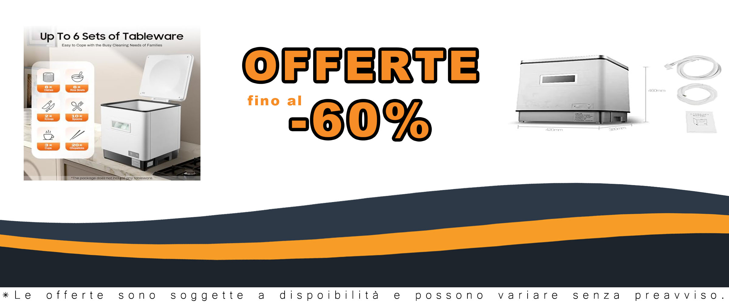 Lavastoviglie da tavolo 220V con design compatto, acciaio inox 304 e capacità di 60L, ideale per piccole cucine