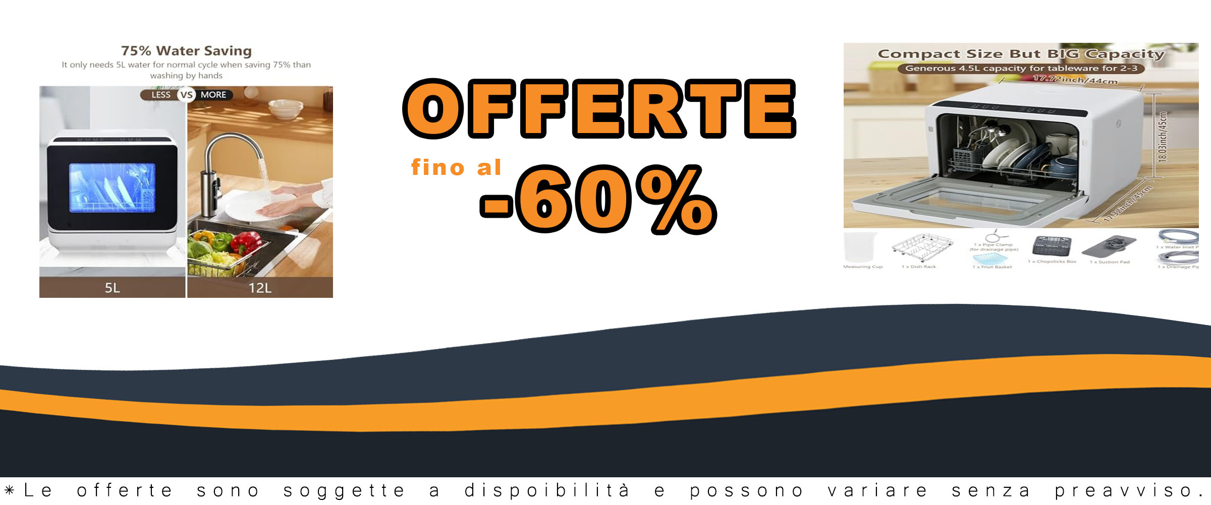Acekool lavastoviglie da tavolo compatta, ideale per appartamenti, dormitori e barche
