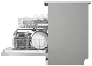 Lavastoviglie LG DF141FV 60 cm con capacità 14L, funzione QuadWash e motore Direct Drive, design inox anti-impronte
