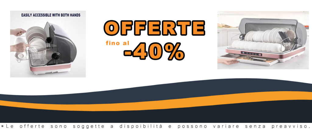 Mini lavastoviglie One-Click, compatta e portatile, ideale per spazi ridotti e facile da usare per una pulizia ottimale.