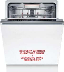 Lavastoviglie Bosch SBD8TCX04E, completamente integrata, con cassetto portaposate e tecnologia di essiccazione zeolite, ideale per una pulizia potente e silenziosa.