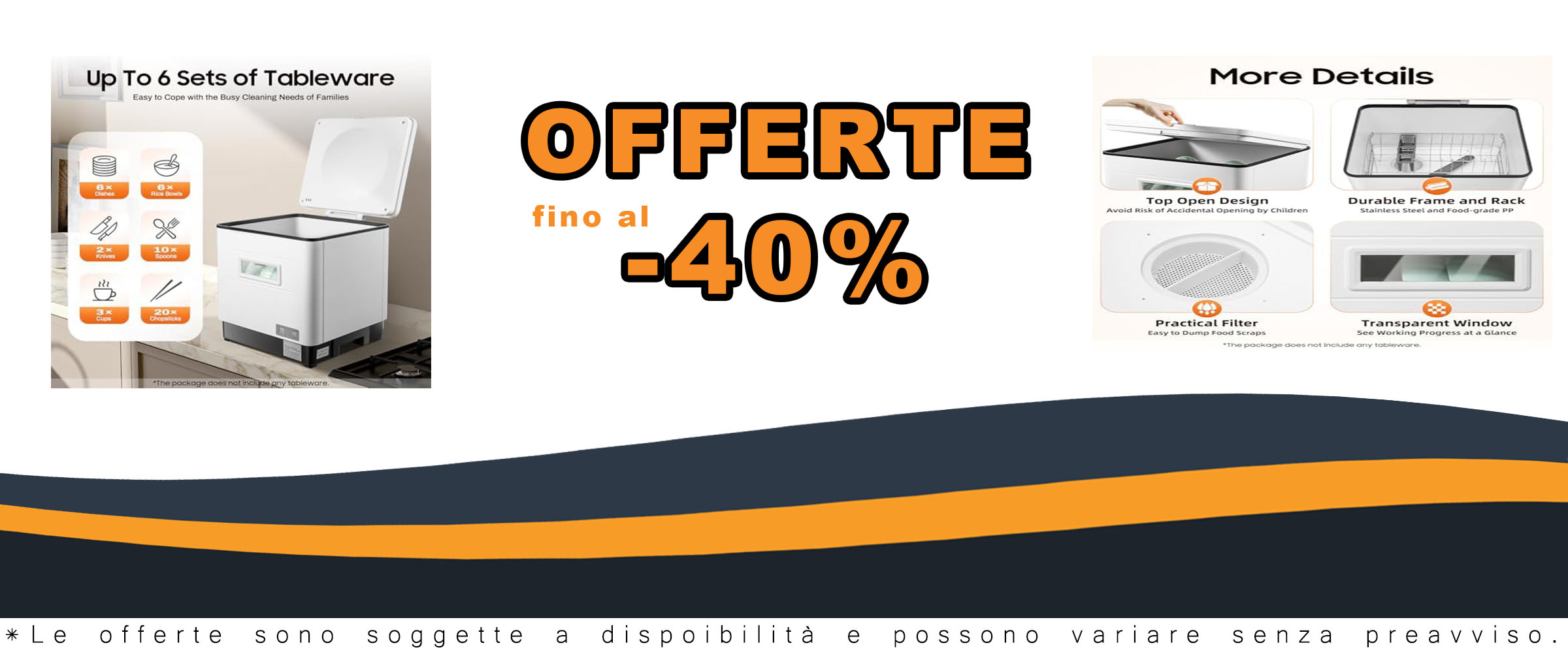 800 W Lavastoviglie Compatto - Mini Lavastoviglie che offre lavaggio e disinfezione efficiente in spazi ridotti.