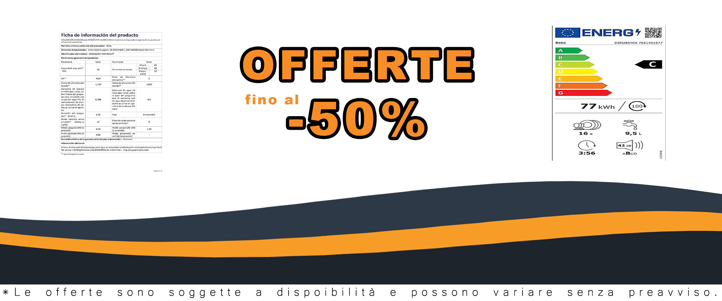Lavastoviglie Beko DSN28640 con capacità da 16 coperti, tecnologia DeepWash e design in acciaio inox.