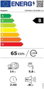 Lavastoviglie Exquisit EGSP9614-EB-030B inox con tecnologia Aquastop e luce da pavimento