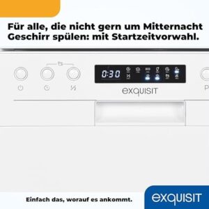 Exquisit Lavastoviglie GSP9410-030D bianca, modello autoportante, compatta e a basso consumo energetico