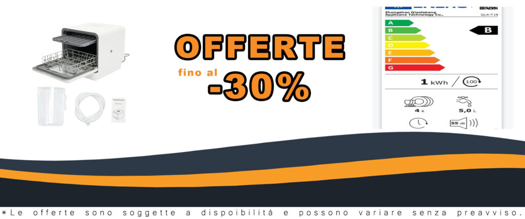 QLK-T18 Mini lavastoviglie da tavolo, compatta e versatile, ideale per uffici e campeggi