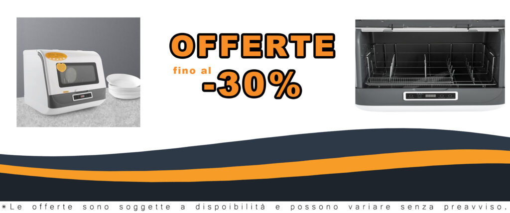 Mini lavastoviglie 800W bianca, perfetta per piccoli appartamenti e dormitori, con funzione di asciugatura per piatti perfetti.