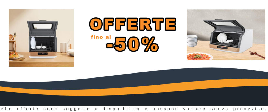 Lavastoviglie compatta con 3 modalità di lavaggio, dimensioni 45 x 40 x 44,8 cm, ideale per spazi ridotti