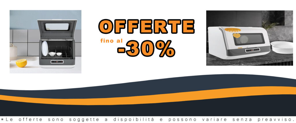 Mini lavastoviglie compatta e salvaspazio per piccole cucine e appartamenti, 4-6 set, con funzionamento touch, raffreddamento ad aria e risparmio energetico.