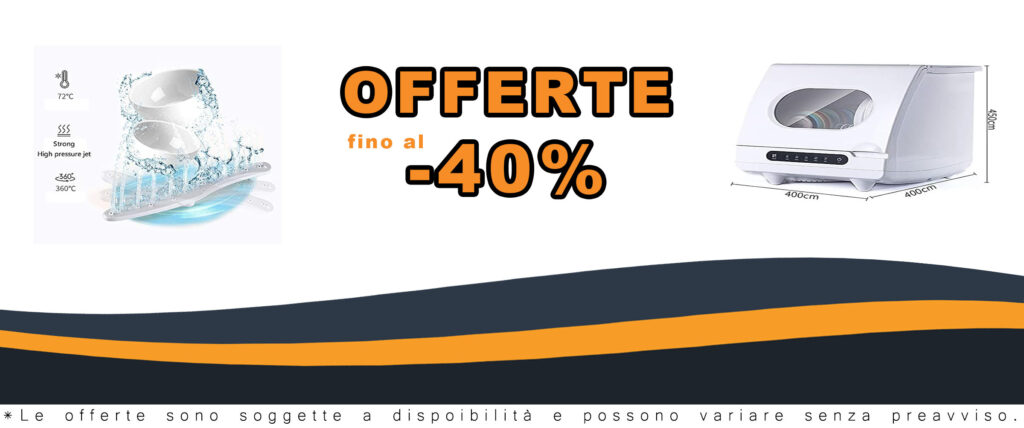 Lavastoviglie compatta da tavolo con design elegante e pannello touch, perfetta per spazi ridotti.