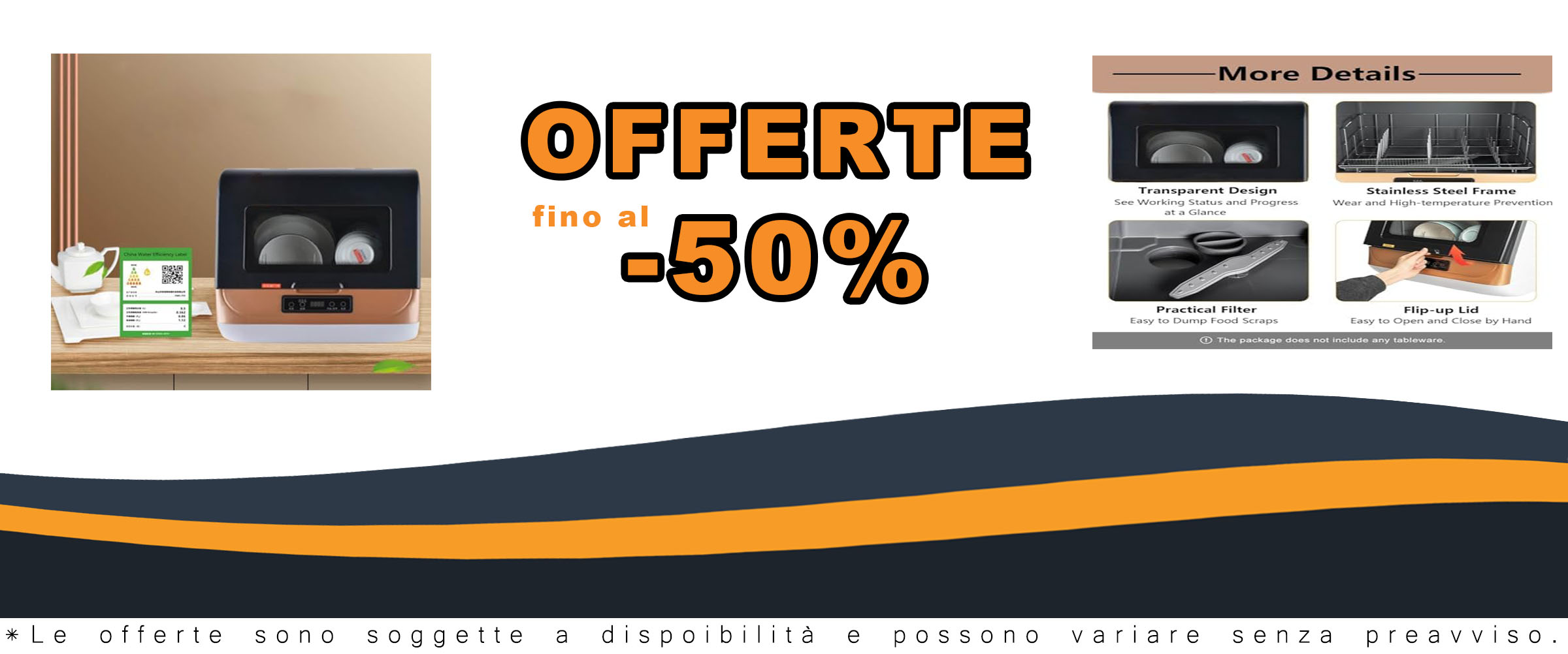 MhWrghts Lavastoviglie Portatile, compatta e senza installazione, perfetta per spazi ridotti e con 3 programmi di lavaggio.
