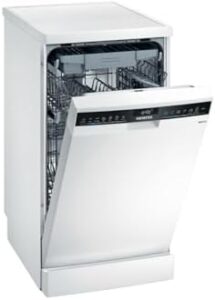 Siemens lavastoviglie 45cm 10 coperti 45db sr23hw65me, un modello compatto e silenzioso ideale per piccoli appartamenti e famiglie