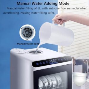 Lavastoviglie da Tavolo MhWrughts con serbatoio dell'acqua integrato da 5 litri e 4 modalità di lavaggio