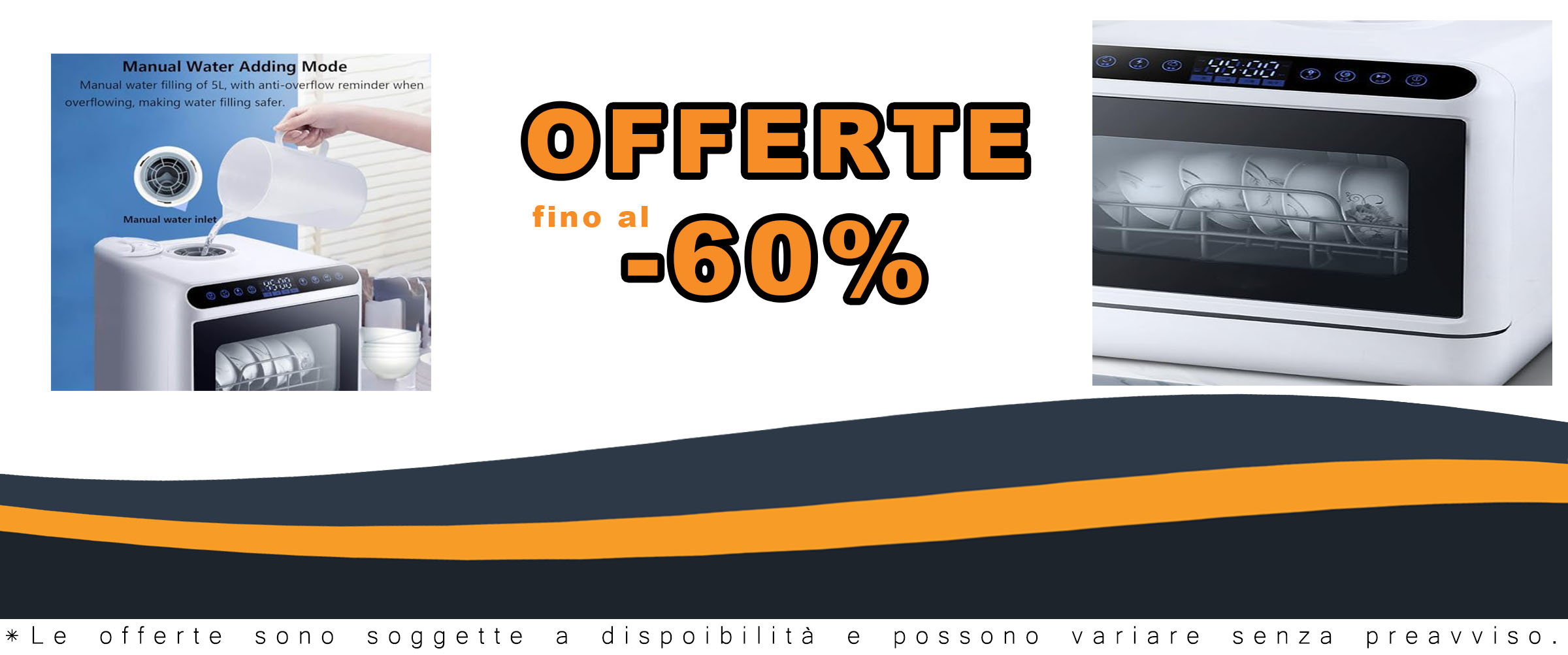 Lavastoviglie da Tavolo MhWrughts con serbatoio dell'acqua integrato da 5 litri e 4 modalità di lavaggio