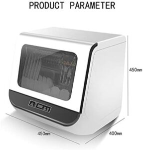 Piccola lavastoviglie elettrica per appartamenti, roulotte e uffici, senza necessità di installazione, che offre pulizia ad alta temperatura.