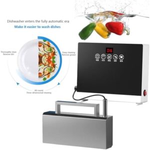 Lavastoviglie a ultrasuoni per lavello domestico, ideale per pulire stoviglie, frutta e verdura con controllo touch.