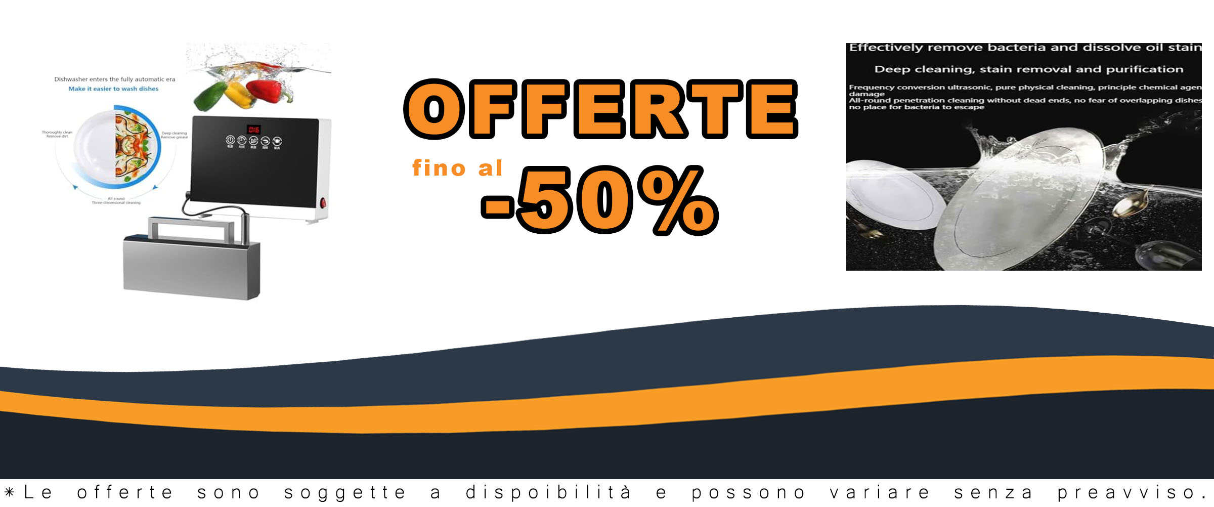 Lavastoviglie a ultrasuoni per lavello domestico, ideale per pulire stoviglie, frutta e verdura con controllo touch.