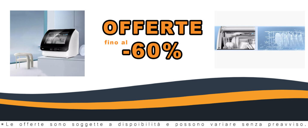 Lavastoviglie da tavolo ad alta temperatura con mini inverter, ideale per case, appartamenti e camper, senza installazione domestica.