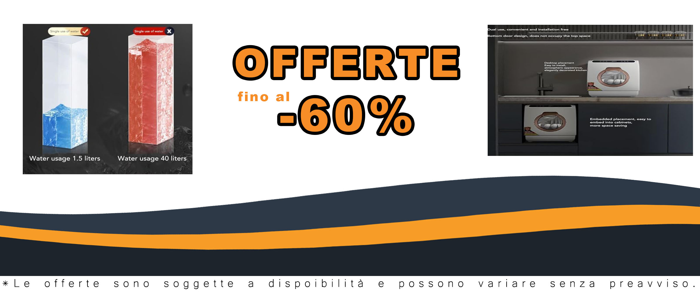 Mini lavastoviglie portatile ideale per appartamenti e barche, con lavaggio ultra veloce e blocco di sicurezza della porta.