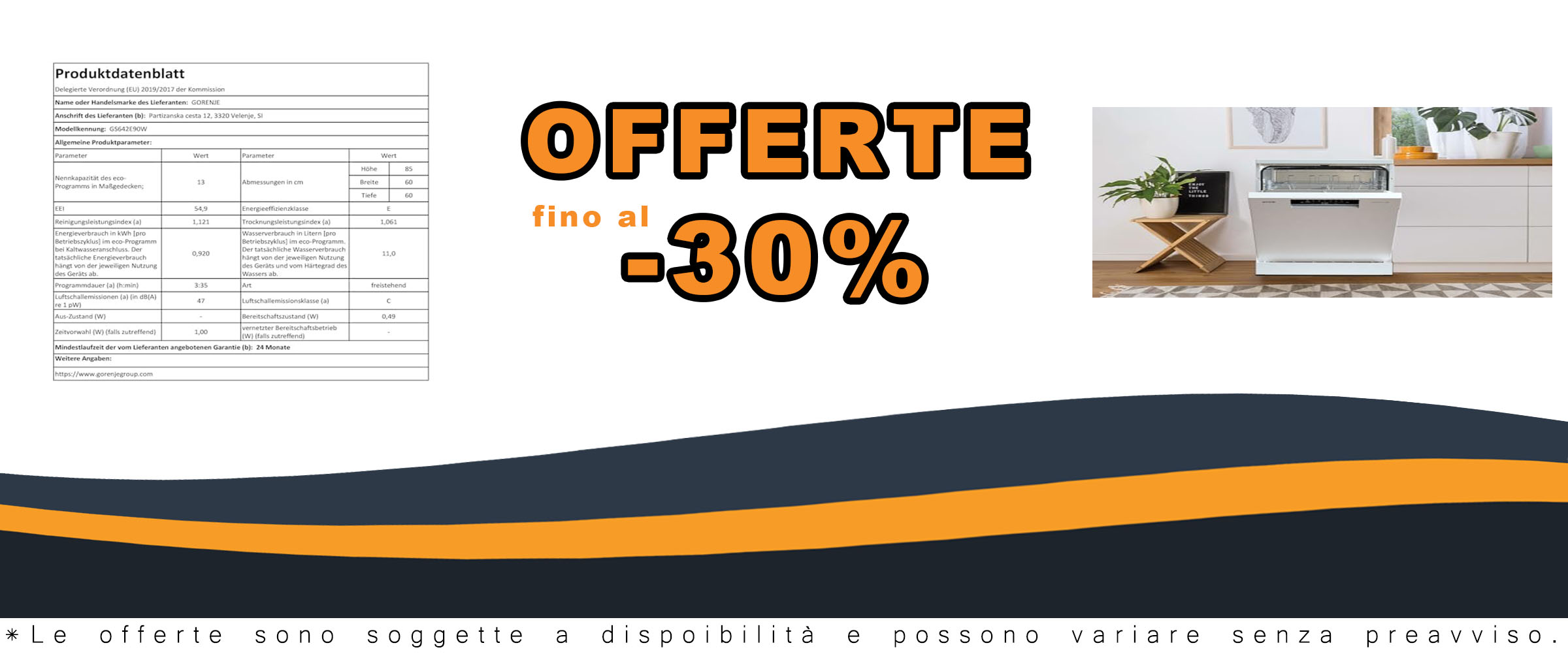 Gorenje GS642E90W, lavastoviglie autoportante con protezione Total AquaStop e programma SpeedWash  