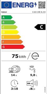 Kaiser Empire S60 U 88XL Em - Lavastoviglie da incasso, 60 cm, 14 coperti, Aquastop e Microfiltro autopulente