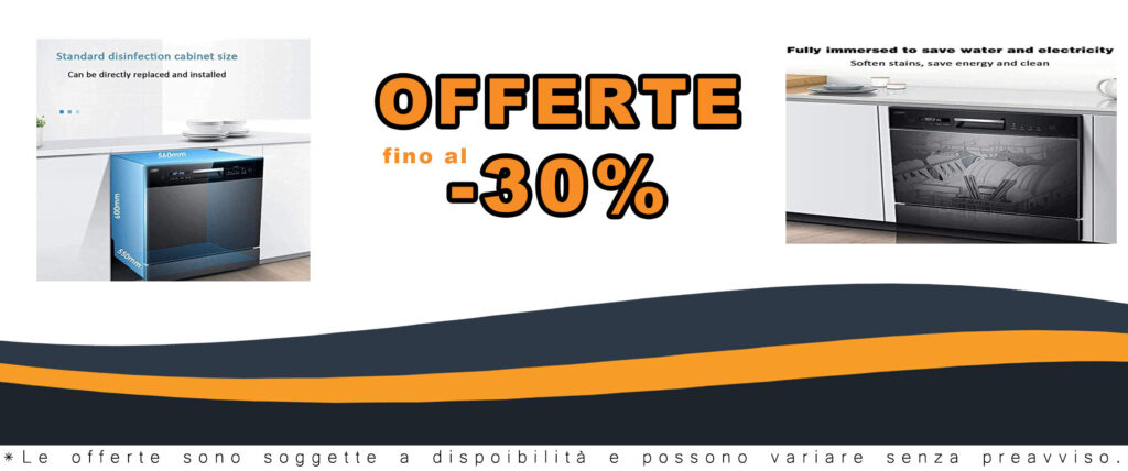 Lavastoviglie da incasso con manico, 8 posizioni, display LED e cicli di lavaggio delicati per vetro e frutta