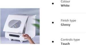 Lavastoviglie da tavolo mini automatica con design compatto, pannello touch e 5 programmi di lavaggio