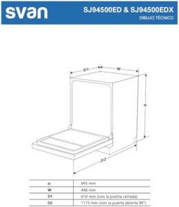 Svan Lavastoviglie 45 cm Bianco SJ94500ED con display LED e funzione Stop&Go