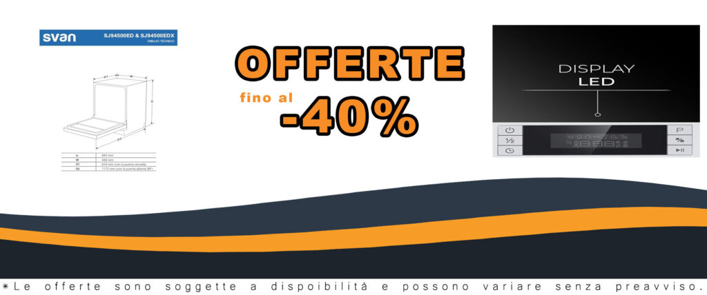 Svan Lavastoviglie 45 cm Bianco SJ94500ED con display LED e funzione Stop&Go