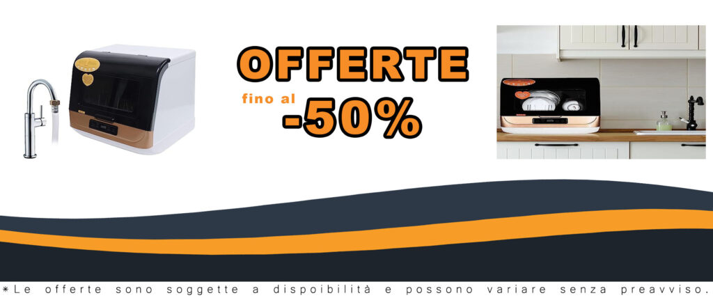 Lavastoviglie PRMTYUP da appoggio portatile con funzione asciugatura ad aria e 4 programmi di lavaggio.