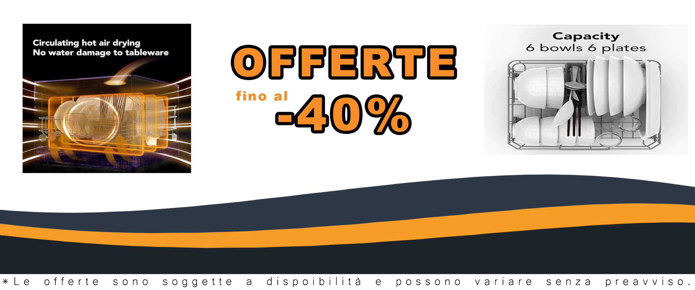 Lavastoviglie portatile ad aria calda con funzione di asciugatura a ventilazione